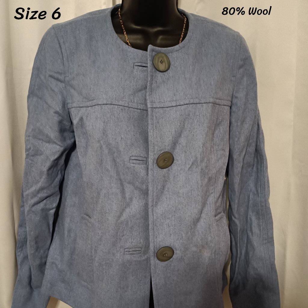 Dana Buchman Blue Sweater Blazer Cardigan